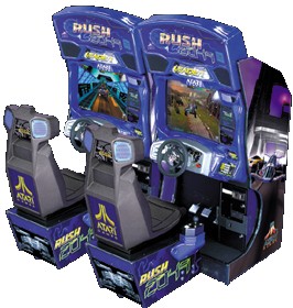 2 player futuristic car simulator released by Atari in 1999. Less realistic than Scud, with five courses and many secrets. You can create a profile and lock several cars and tracks.